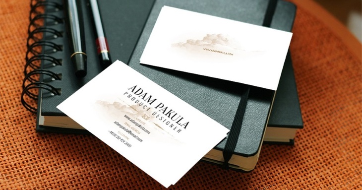 Photorealistic Business Card Mockup on Leather Background