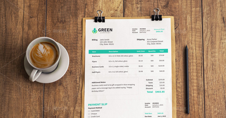 Wood & Coffee Template A4 Paper Mockup