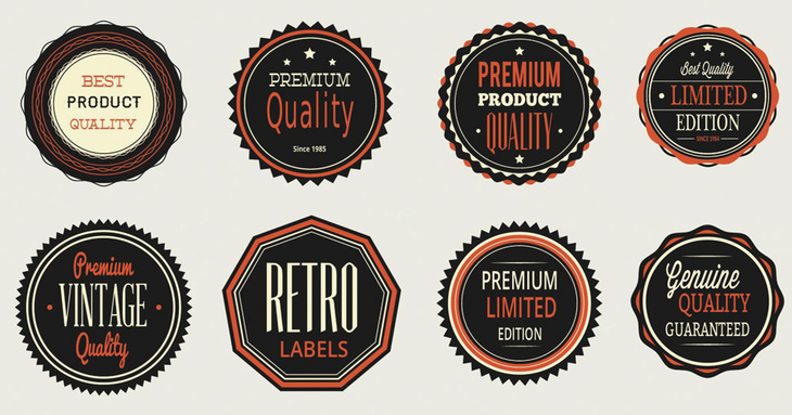 Vintage labels, badges set