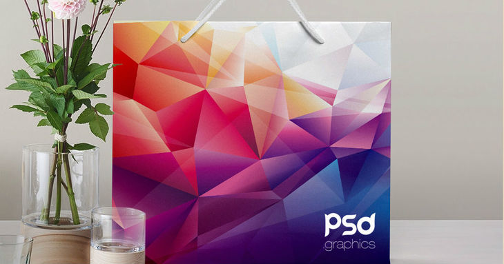 Realistic Shopping Paper Bag Mockup