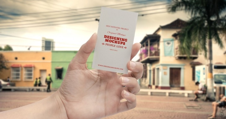 Business Card Hand Mockup